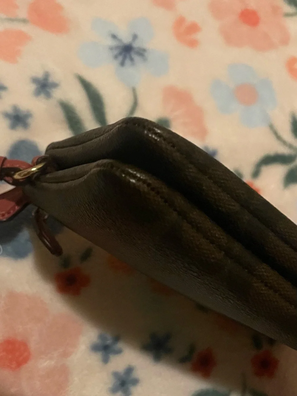 🌟BNWOT Coach Double Zip Wristlet - Chic Signature Brown Canvas with Pink Trim🌟